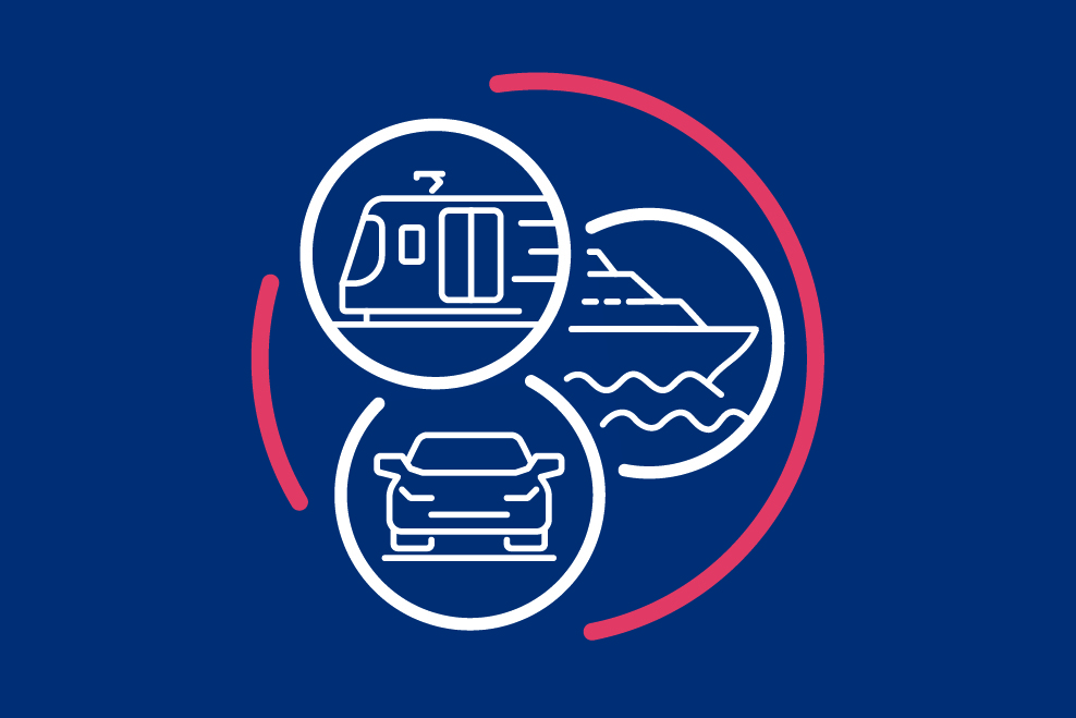 Mobility transport and automotive ecosystem icon