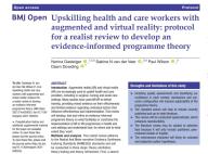Upskilling health and care workers withs augmented and virtual reality: protocol for a realist review to develop an evidence-informed programme theory.