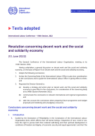 Resolution concerning decent work and the social and solidarity economy